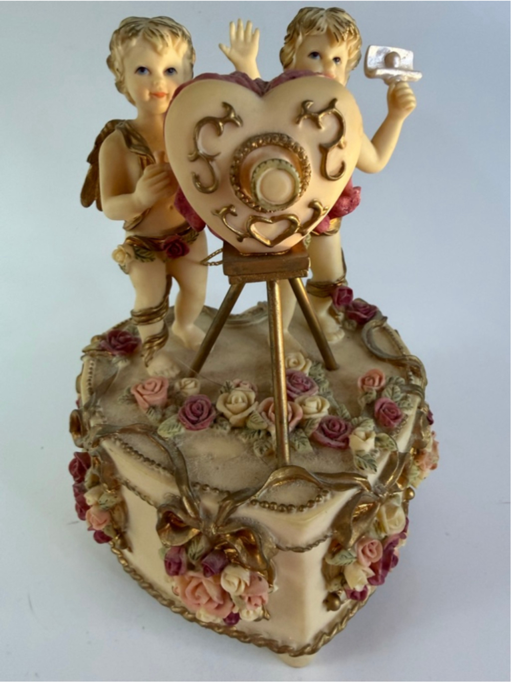 Vintage Cherub Camera Music Box by Dezine plays Moments to Remember
